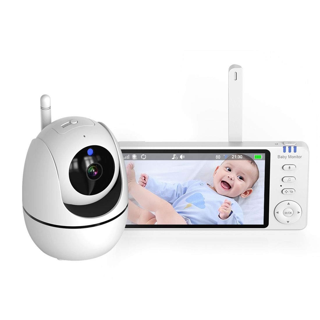 ABM501 Videocitofono per bambini 2.4G Wireless 5.0 Pollici LCD Visione Notturna Audio Bidirezionale per la Sicurezza della Famiglia