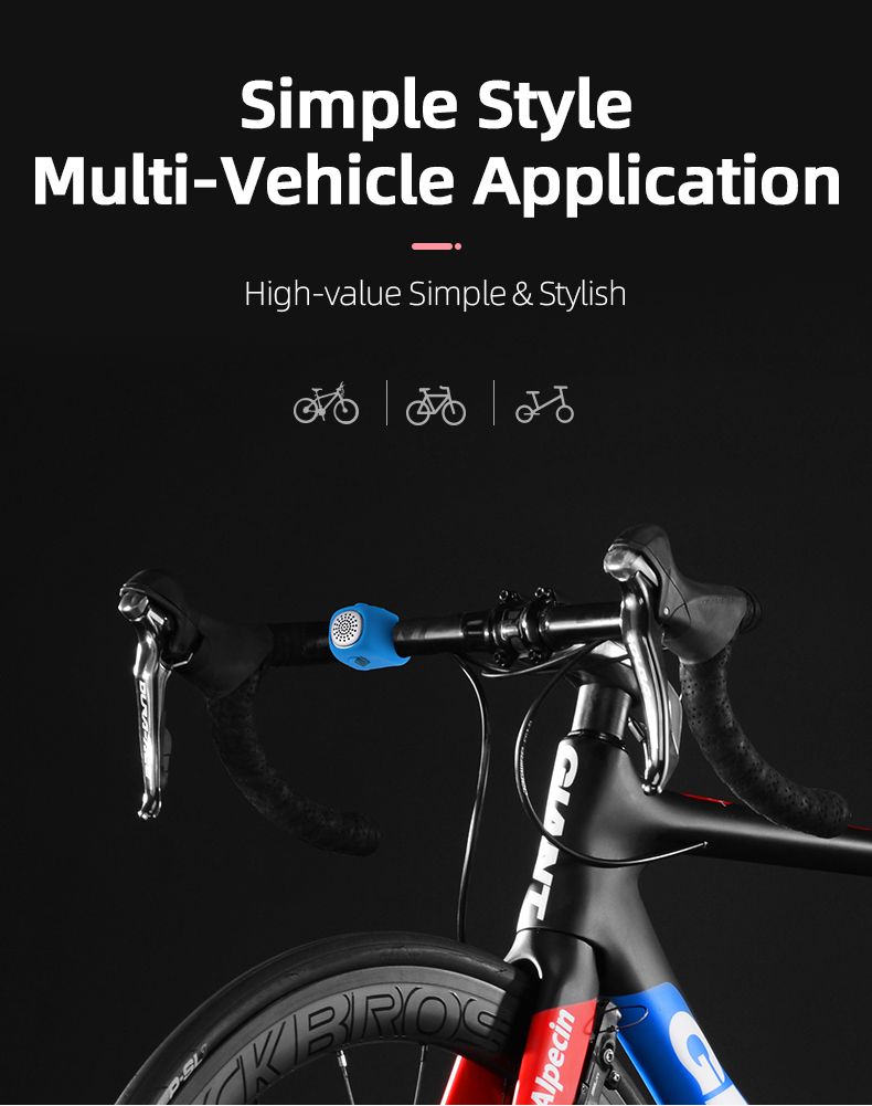 ROCKBROS Campanello elettrico per bicicletta con clacson da 90 dB, design impermeabile, accessorio per manubrio MTB per una guida sicura