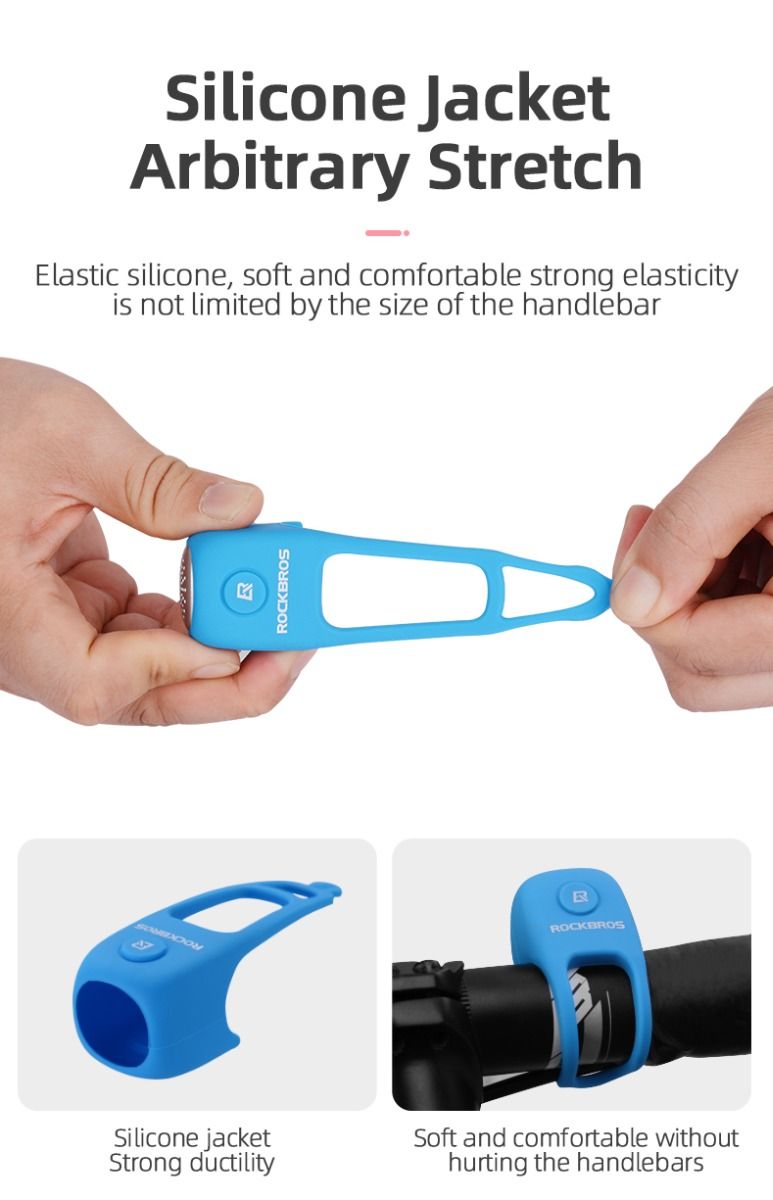 ROCKBROS Campanello elettrico per bicicletta con clacson da 90 dB, design impermeabile, accessorio per manubrio MTB per una guida sicura