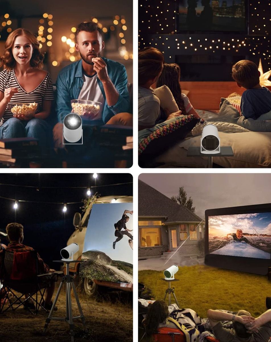 HY300 Proiettore Android Smart Portatile 1280x720P Full HD WiFi 6 Home Theater Versatile per Serate Cinema
