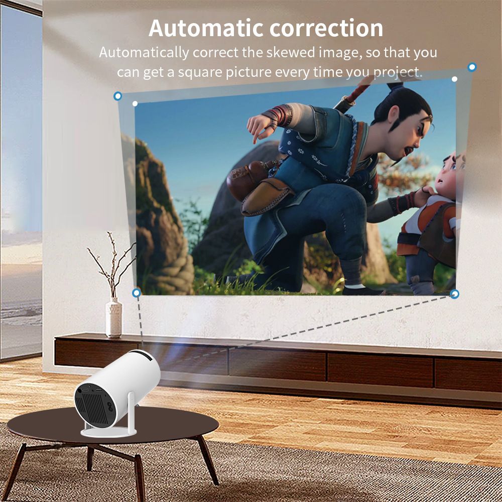 HY300 Proiettore Android Smart Portatile 1280x720P Full HD WiFi 6 Home Theater Versatile per Serate Cinema