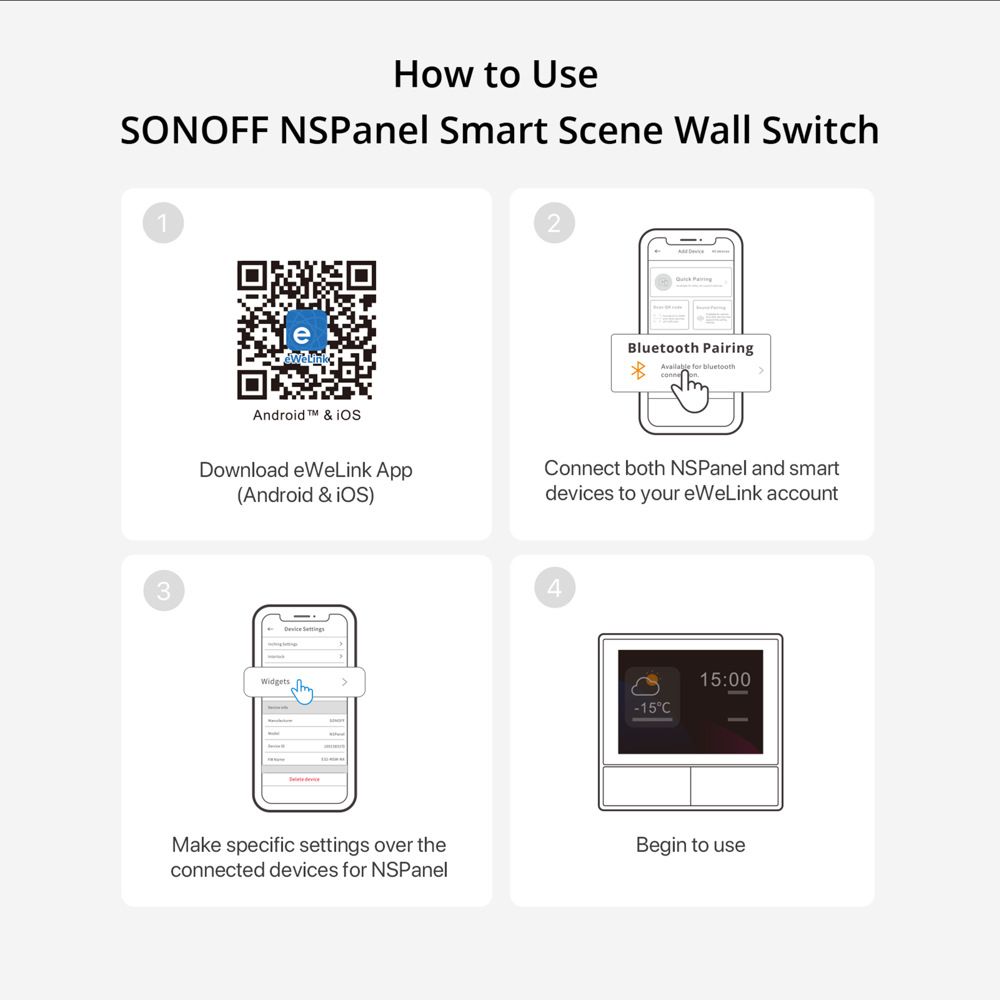 SONOFF NSPanel Interruttore Intelligente per Scene WiFi, Controllo All-in-One con Schermo Touch per Automazione Domestica