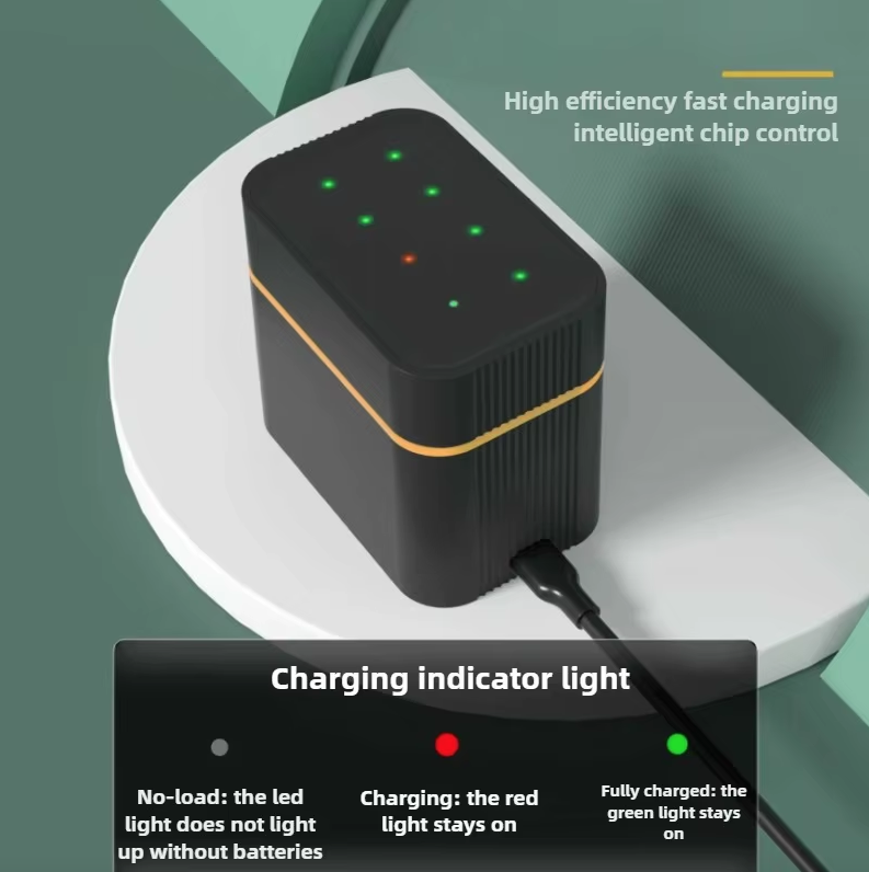 Batterie AA Ricaricabili Litio 1.5V 3000mWh (8 Pezzi) con Caricabatterie Incluso Xbox e Fotocamere, Lunga Durata