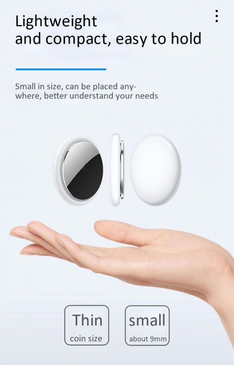 Mini GPS Tracker Bluetooth 4.0 Smart Locator Anti Smarrimento Design Compatto e Leggero Localizzazione in Tempo Reale Sicurezza Personale App iSearching Connettività Bluetooth