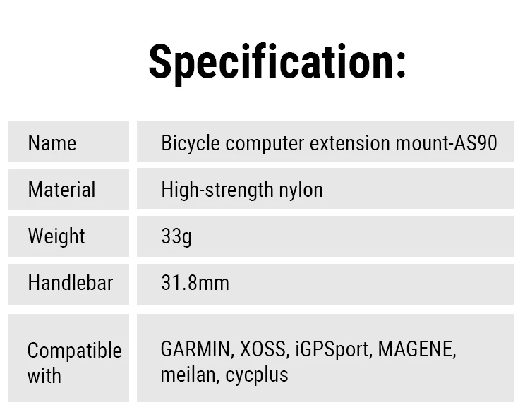 TOWILD AS90 Staffa estesa per manubrio bicicletta, supporto per faro bici, supporto per computer, supporto per lanterna e lampada, rack in fibra