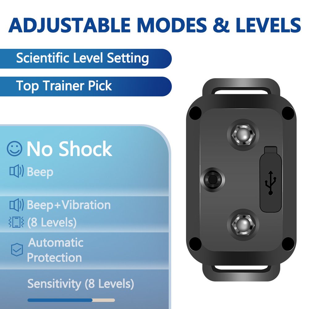 Collare intelligente automatico anti-abbaiare per cani con modalità di addestramento regolabili, design impermeabile e tecnologia di rilevamento dell'abbaiare