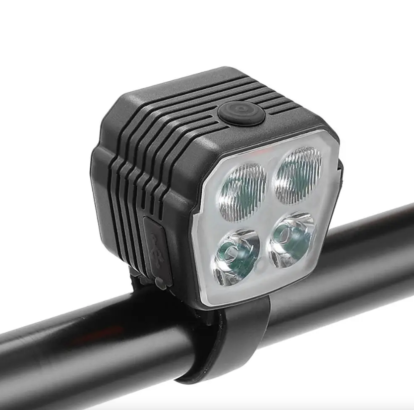Faro e clacson per bicicletta 2 in 1 mtb luci vicino e lontano 2/4 lampade controllo a filo a perline campanello clacson accessori bicicletta