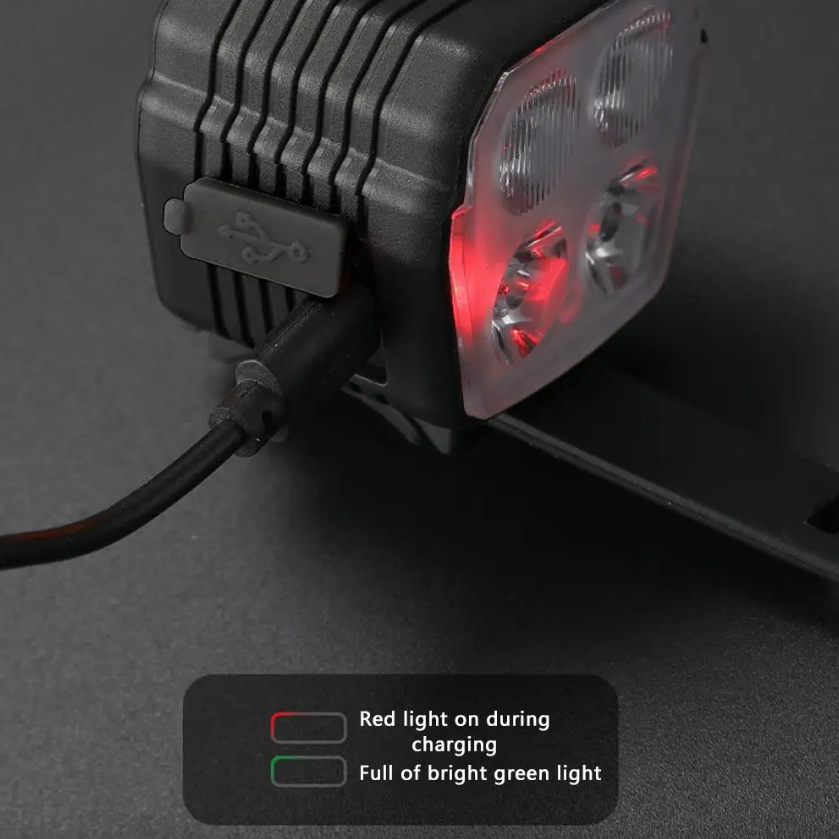 Faro e clacson per bicicletta 2 in 1 mtb luci vicino e lontano 2/4 lampade controllo a filo a perline campanello clacson accessori bicicletta