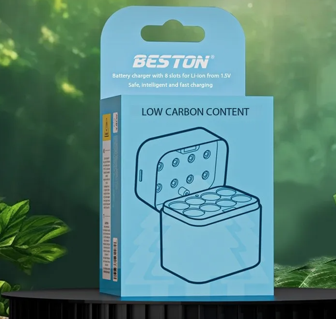 Beston Caricabatterie Smart per Batterie Ricaricabili AA 8 Slot con 1.5V Litio 3600mWh. Ricarica Rapida!