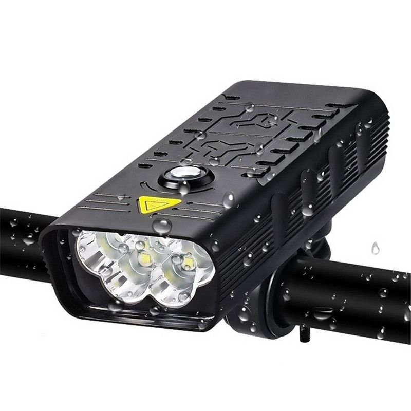 Luci anteriori per bicicletta TK5 5000 lumen, ricaricabili via USB, impermeabili, super luminose, con modalità multiple per ciclismo.