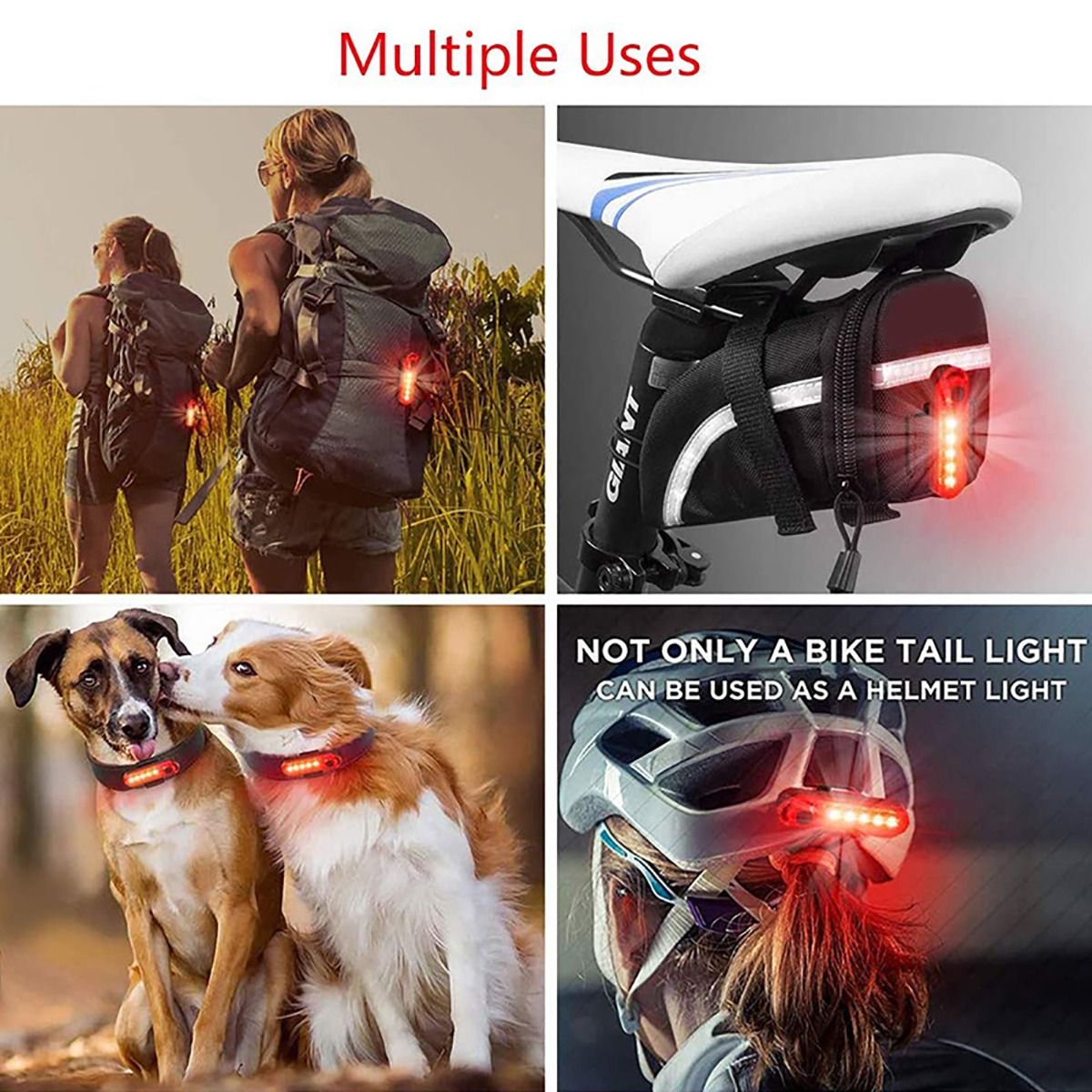 Luce posteriore per bicicletta ricaricabile via USB, ultraluminosa con tecnologia LED, design compatto per la sicurezza in bicicletta