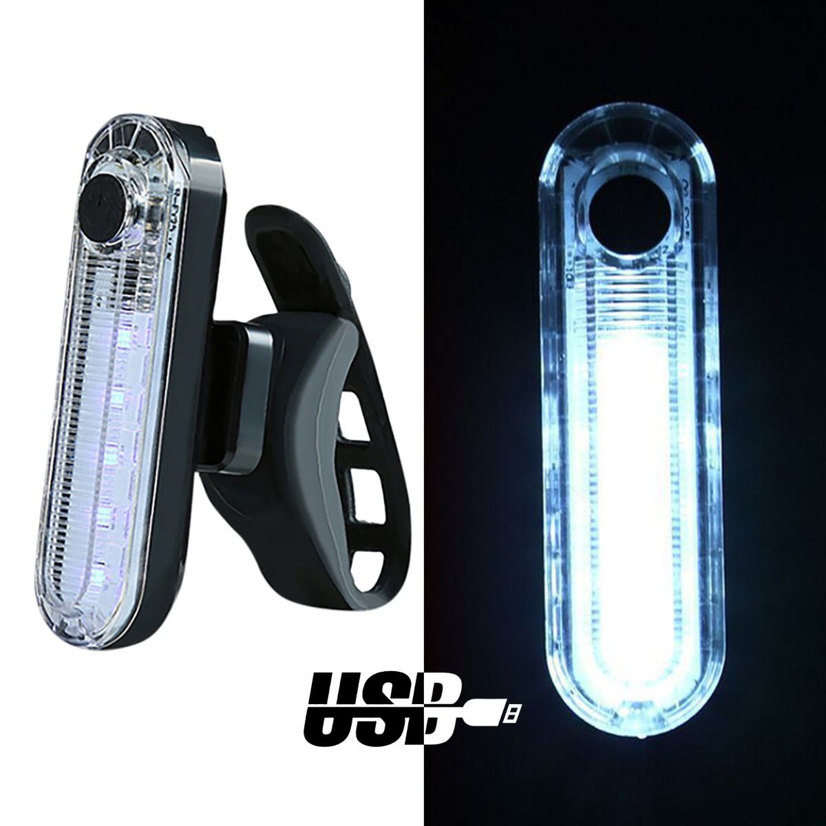 Luce posteriore per bicicletta ricaricabile via USB, ultraluminosa con tecnologia LED, design compatto per la sicurezza in bicicletta