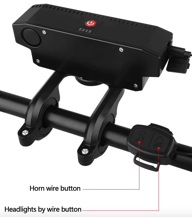 Luce anteriore per bicicletta ricaricabile via USB con clacson da ciclismo da 120dB e design impermeabile per pendolari urbani e ciclisti.