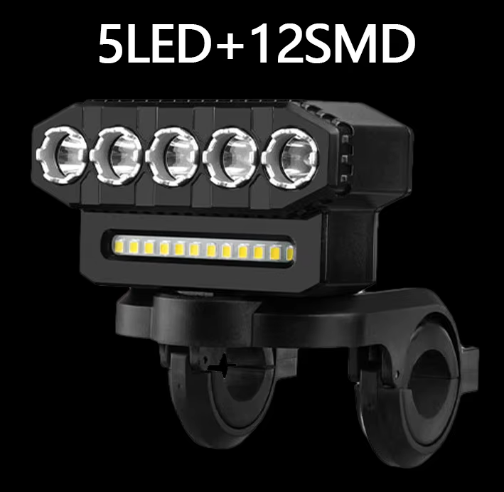 Luce anteriore per bicicletta ricaricabile via USB con clacson da ciclismo da 120dB e design impermeabile per pendolari urbani e ciclisti.