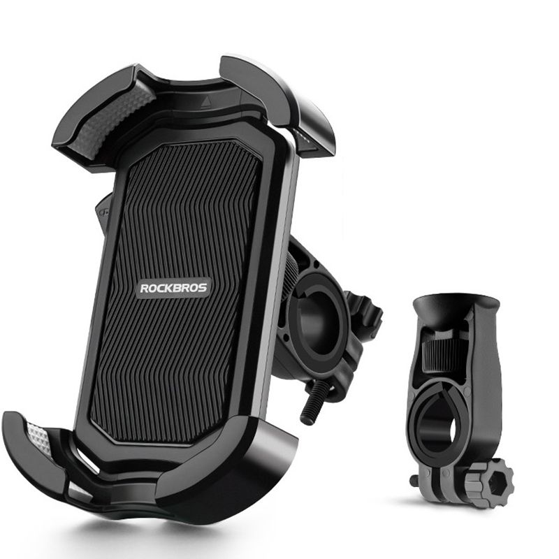 Supporto per telefono da bicicletta ROCKBROS, sicuro, rotazione a 360°, antivibrazione, per telefoni da 4.7 a 6.8 pollici, per bici ed e-bike da avventura.