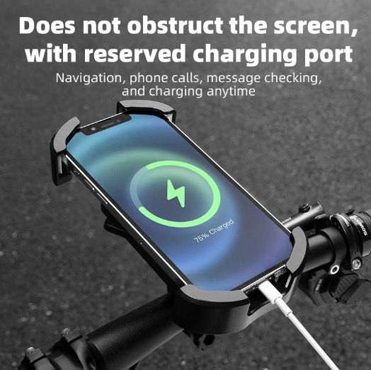 Supporto per telefono da bicicletta ROCKBROS, sicuro, rotazione a 360°, antivibrazione, per telefoni da 4.7 a 6.8 pollici, per bici ed e-bike da avventura.