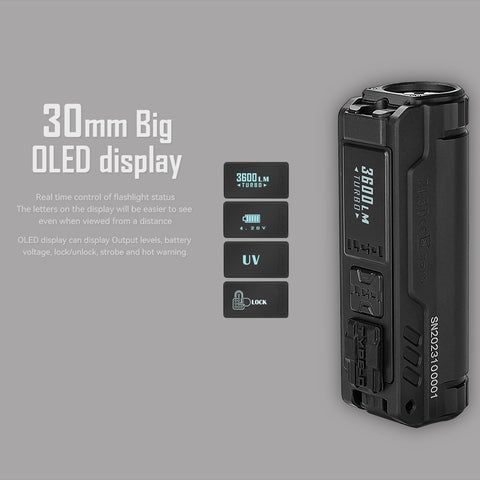 IMALENT BL50 3600 Lumen Torcia EDC Compatta Ricaricabile tramite Type-C con display OLED per avventure all'aperto