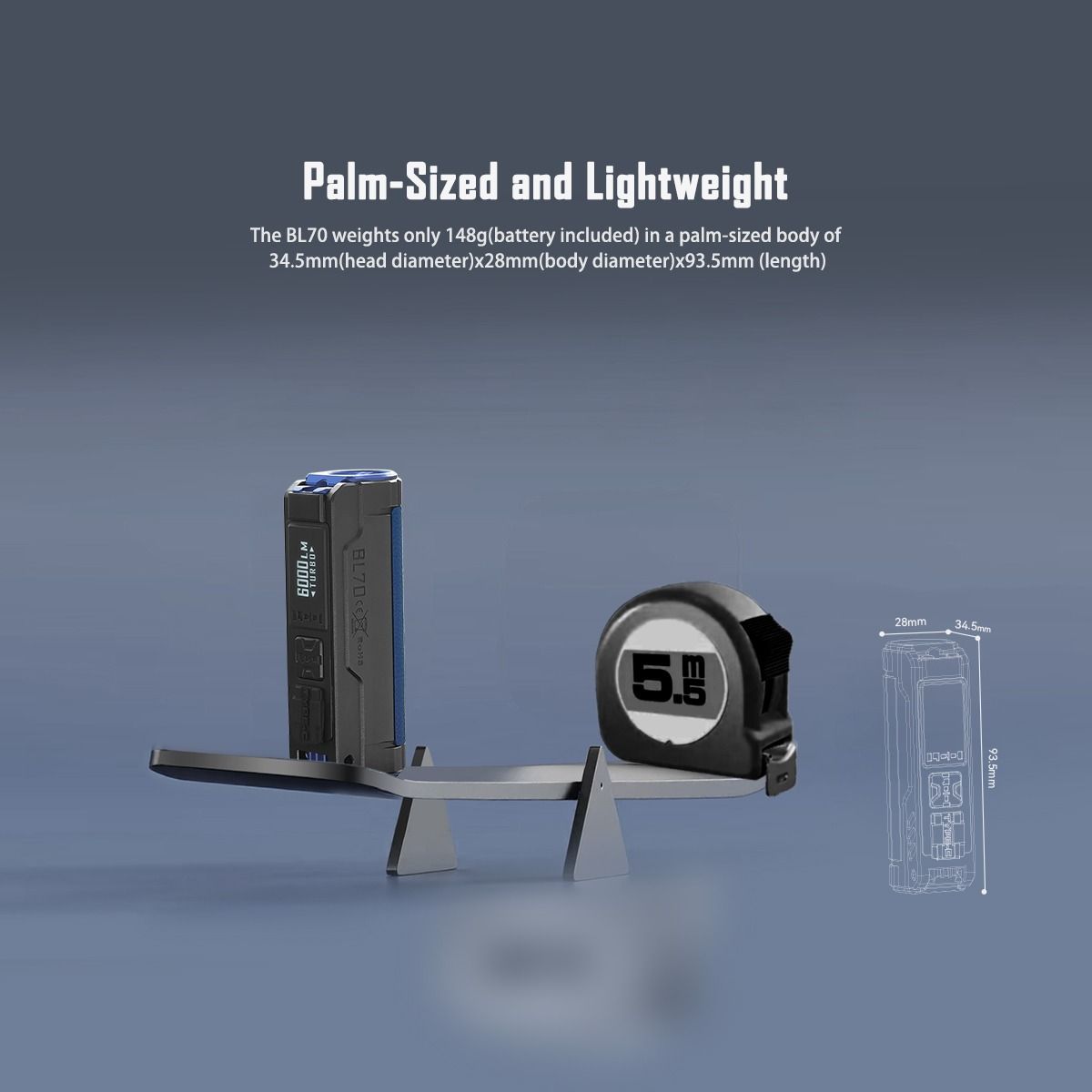 IMALENT BL70 6000 Lumen Torcia LED Ricaricabile Tipo-C EDC