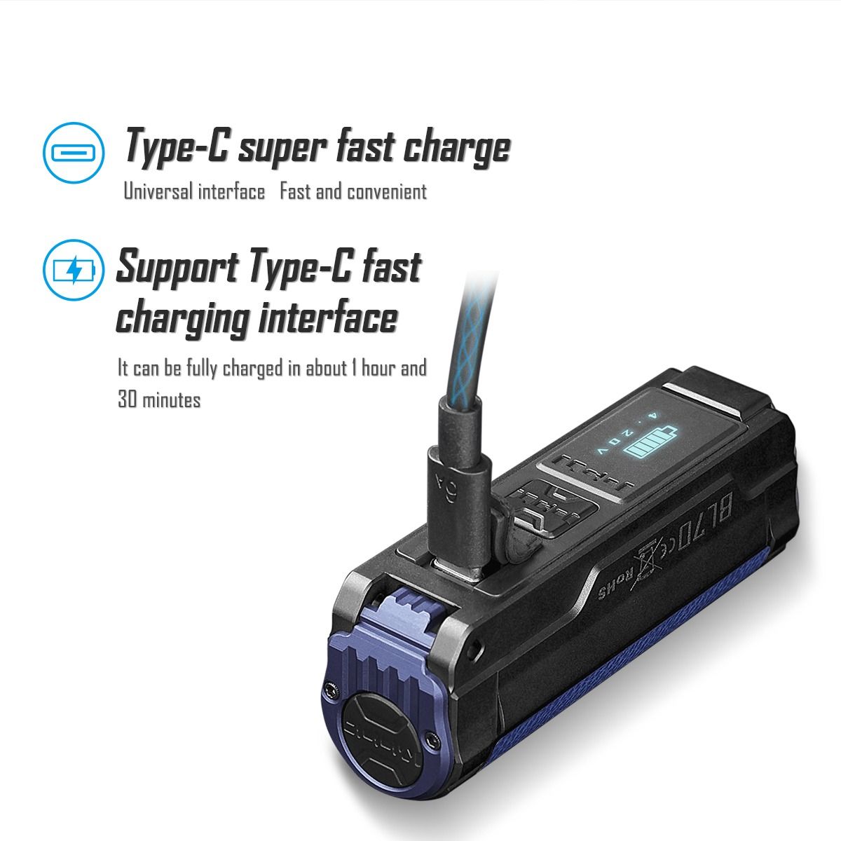 IMALENT BL70 6000 Lumen Torcia LED Ricaricabile Tipo-C EDC