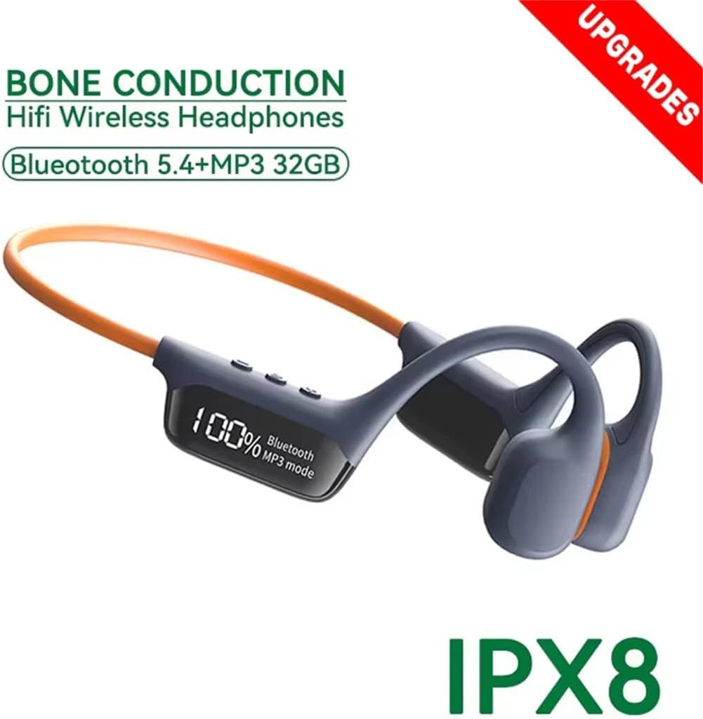 Bone Conduction Earphones IPX8 Waterproof Headset for Swimming