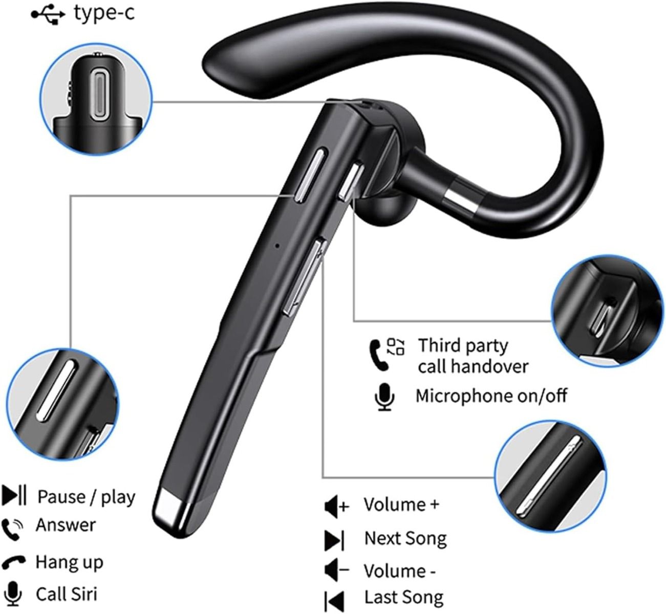 Cuffia wireless auricolare business microfono integrato cancellazione del rumore cuffia 5.3 vivavoce auricolare sportivo