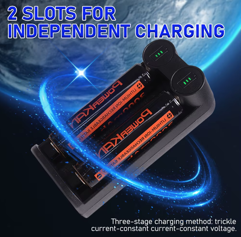 Nuovo caricabatterie 21700 per batterie al litio ricaricabili 18650 CR123A 14500 con tecnologia MCU intelligente e slot indipendenti funzioni di sicurezza e attivazione a 0 volt