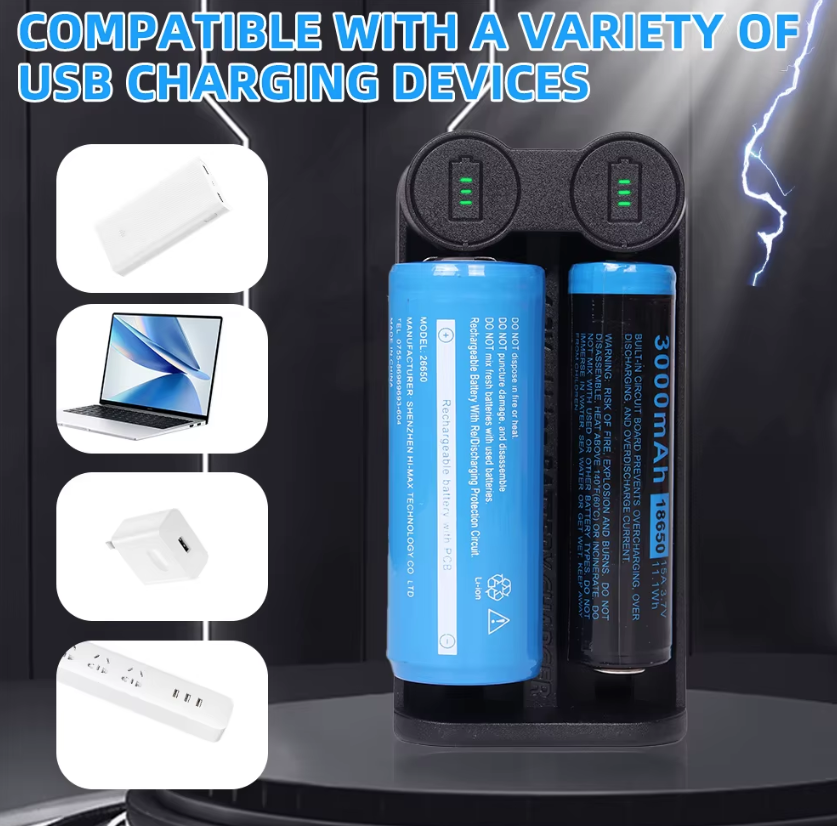 Nuovo caricabatterie 21700 per batterie al litio ricaricabili 18650 CR123A 14500 con tecnologia MCU intelligente e slot indipendenti funzioni di sicurezza e attivazione a 0 volt