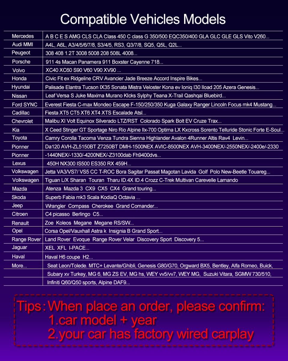 CarlinKit 4.0 Wireless CarPlay Box Adattatore Compatto per Auto con Aggiornamento CarPlay di Fabbrica Controllo al Volante Plug and Play per Audi VW Porsche e Kia