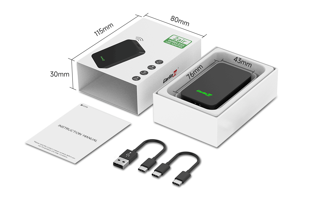 CarlinKit 2air 5.0 Adattatore CarPlay e Android Auto Wireless con Connettività Multipiattaforma e Tecnologia Bluetooth per un'Integrazione Fluida nel Sistema di Infotainment Auto