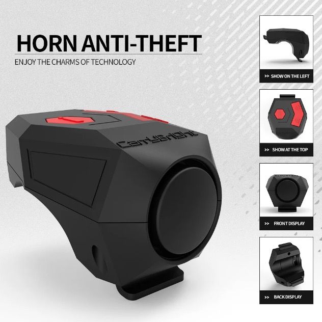CarryBright CBH3 Clacson per Bicicletta Ricaricabile USB 120dB Forte con Diverse Opzioni Sonore per la Sicurezza Ciclistica