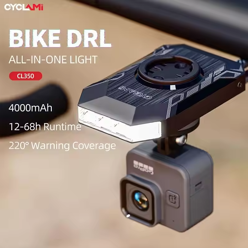 CYCLAMI CL350 Faro per Bicicletta da Ciclismo 4000mAh Ricarica Type-C Lampada Anteriore