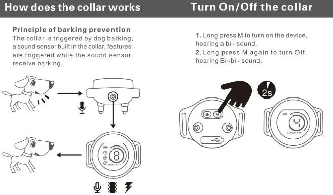 Collare cane ricaricabile con riconoscimento abbaio intelligente addestramento cane confortevole controllo abbaio cane efficace algoritmo avanzato abbaio ambiente silenzioso per cani
