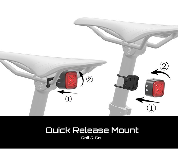 Enfitnix Cubelite III Luce Posteriore Intelligente Ultra Luminosa Luce Posteriore per Bicicletta Ricarica USB Sicurezza Ciclismo 30 Lumen