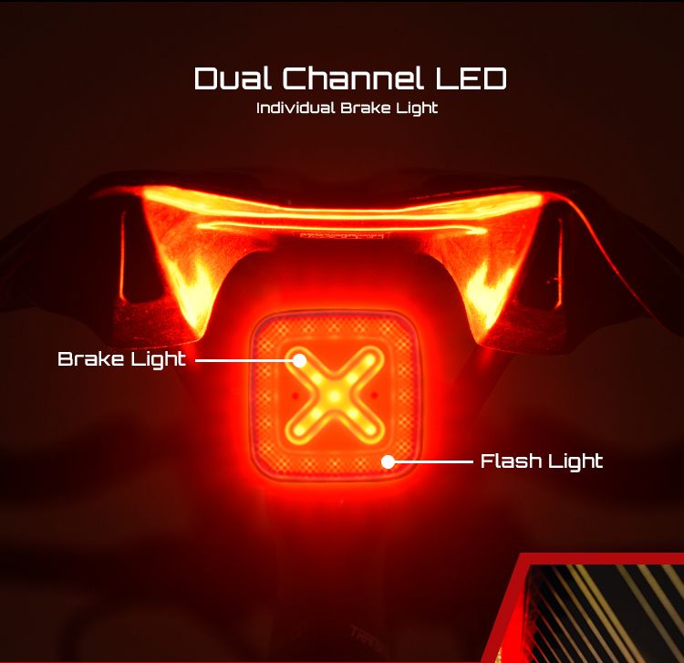 Enfitnix Cubelite III Luce Posteriore Intelligente Ultra Luminosa Luce Posteriore per Bicicletta Ricarica USB Sicurezza Ciclismo 30 Lumen