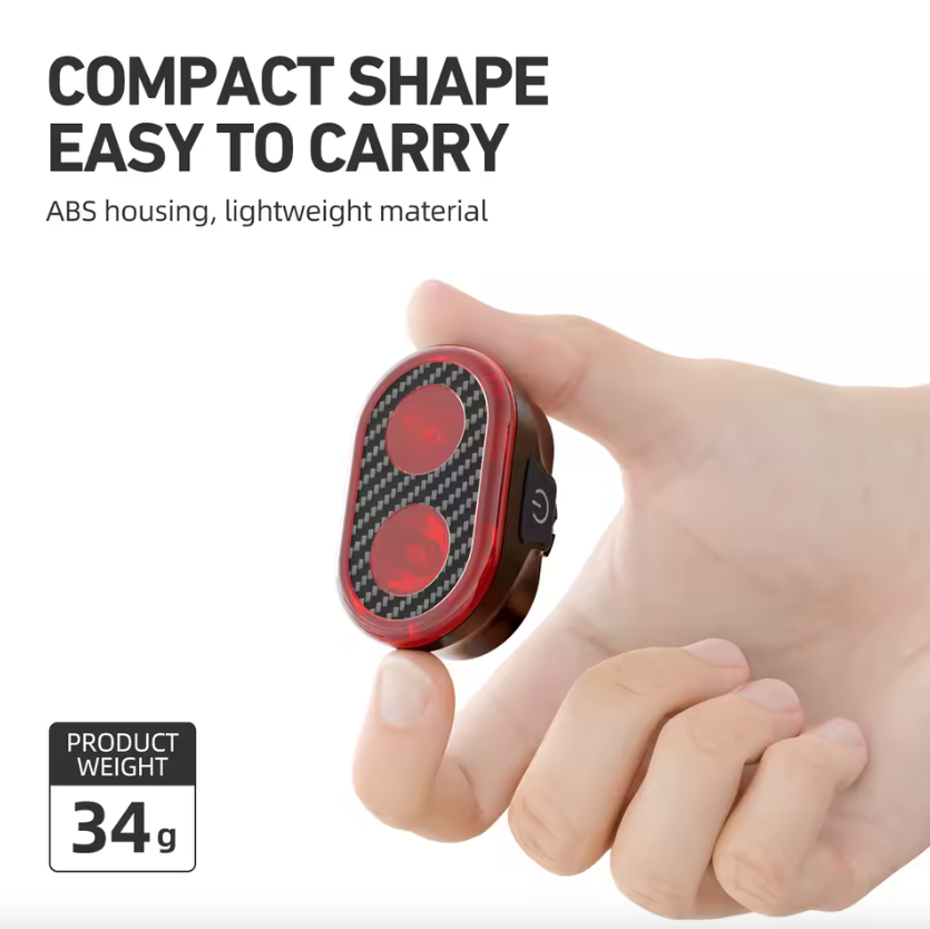 CYCLAMI CY200 Smart Brake Sensing Fanale Posteriore LED per Bicicletta, Luce di Coda per Pedalate Notturne Sicure e Ciclismo Urbano