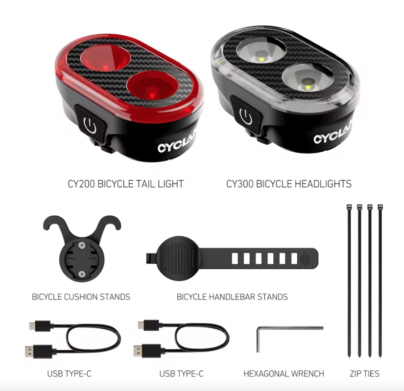 CYCLAMI CY200 Smart Brake Sensing Fanale Posteriore LED per Bicicletta, Luce di Coda per Pedalate Notturne Sicure e Ciclismo Urbano
