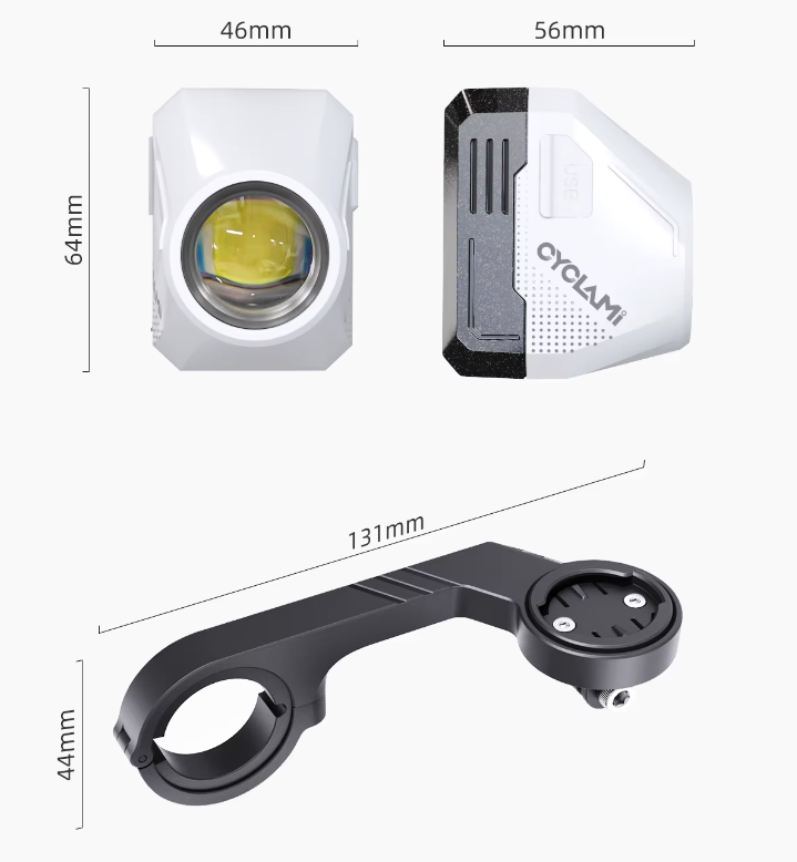 Faro Anteriore Wireless con Cavo Staccabile a Sospensione 1600LM per Sicurezza in Bicicletta - Alta Luminosità, Durevole, Fari Anteriori per Bici
