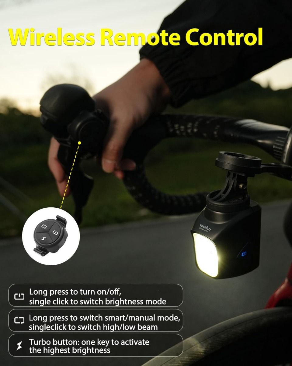 TOWILD DLite 1700 Luce per Bici Ricaricabile USB 1900 Lumen Impermeabile Faro Ciclismo DL1700 Luci per Bicicletta