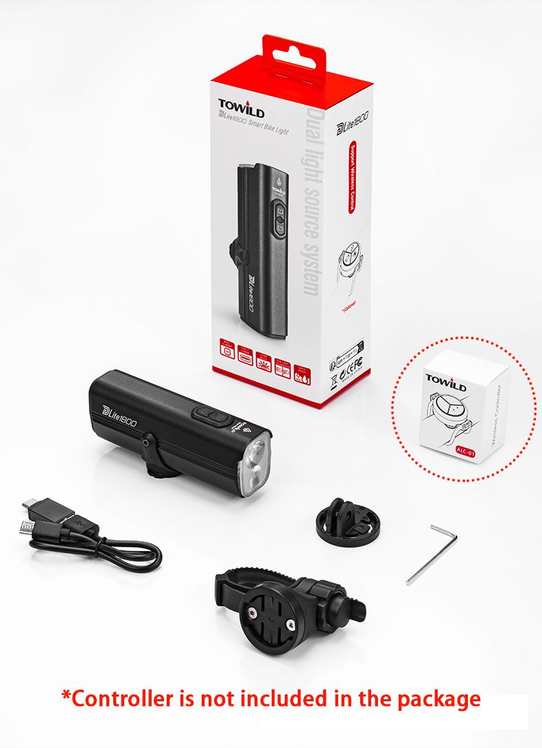 TOWILD DLite 1800 Luce per Bicicletta Ricaricabile USB 2100 Lumen Impermeabile Faro Anteriore Sicurezza Ciclismo Batteria 5000mAh