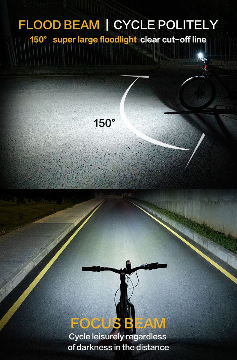 TOWILD DLite 1800 Luce per Bicicletta Ricaricabile USB 2100 Lumen Impermeabile Faro Anteriore Sicurezza Ciclismo Batteria 5000mAh