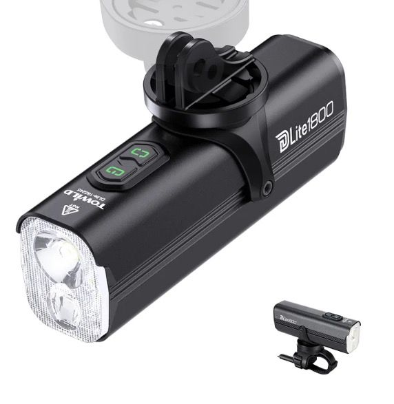 TOWILD DLite 1800 Luce per Bicicletta Ricaricabile USB 2100 Lumen Impermeabile Faro Anteriore Sicurezza Ciclismo Batteria 5000mAh