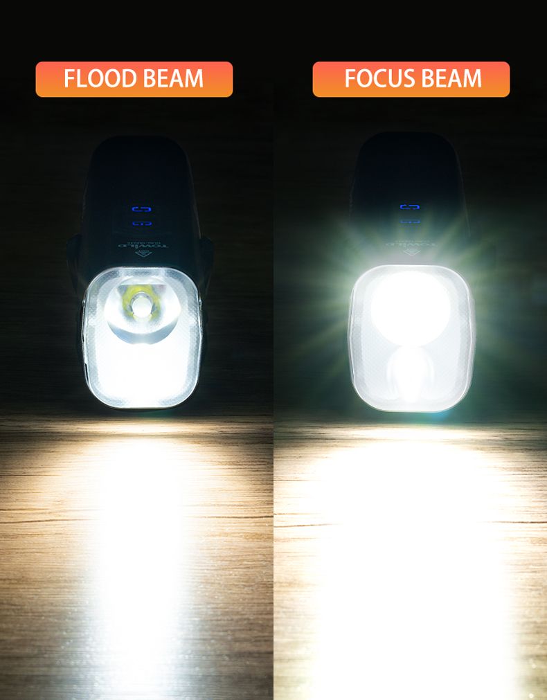TOWILD DLite 1800 Luce per Bicicletta Ricaricabile USB 2100 Lumen Impermeabile Faro Anteriore Sicurezza Ciclismo Batteria 5000mAh