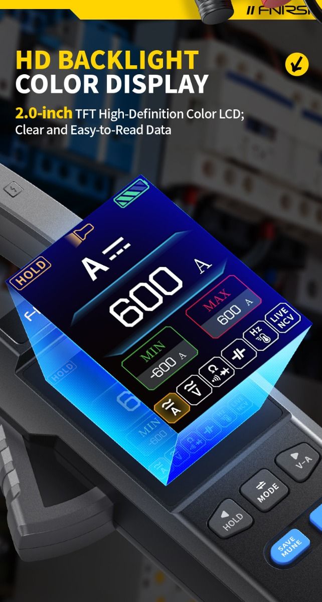 FNIRSI DMC-100 Multimetro a Pinza Automatico Intelligente per Elettricisti e Fai da Te