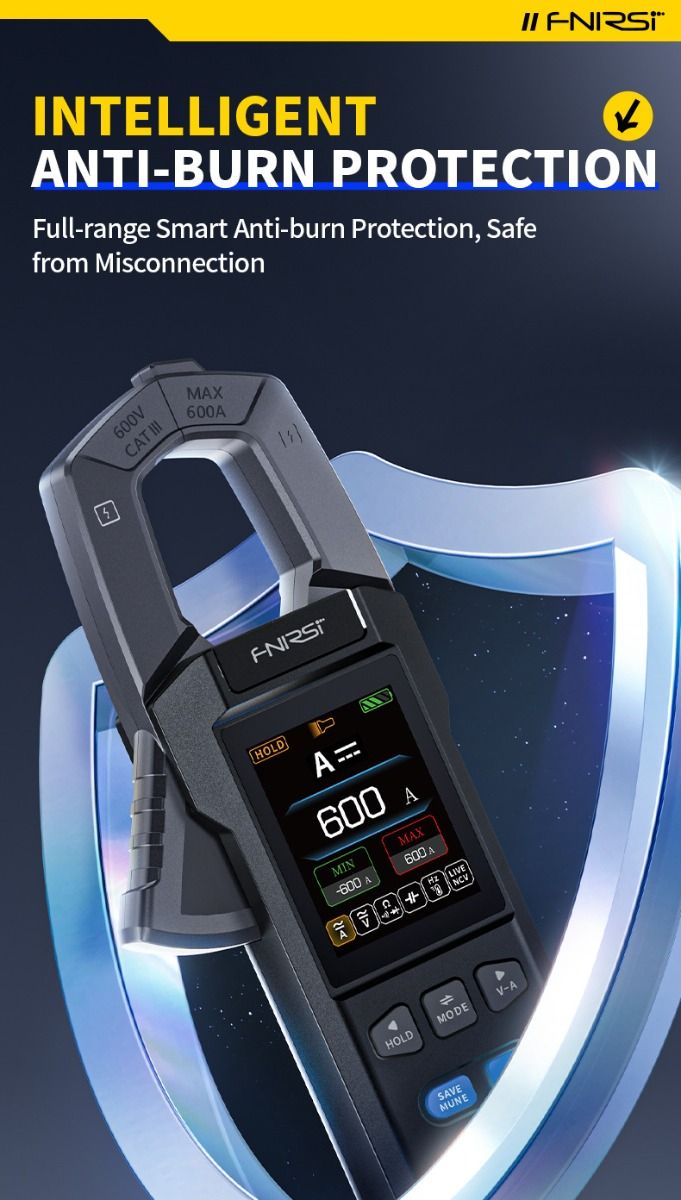 FNIRSI DMC-100 Multimetro a Pinza Automatico Intelligente per Elettricisti e Fai da Te