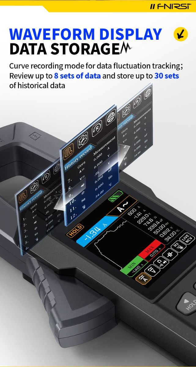 FNIRSI DMC-100 Multimetro a Pinza Automatico Intelligente per Elettricisti e Fai da Te