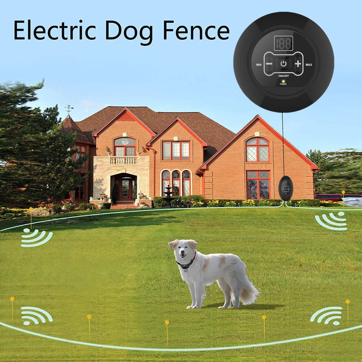 Sistema di Recinzione Elettrica Cani Senza Fili Collare di Addestramento Ricaricabile Configurazione Wireless Facile Sicurezza Innovativa per Animali fino a 200 Metri