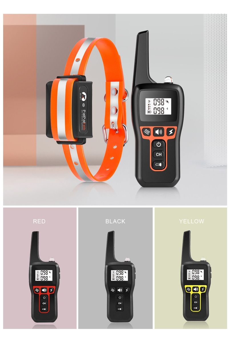 Collare di addestramento per cani PD 529-1-TIO elettrico fino a 1000m modalità regolabili impermeabile ricaricabile accessorio per animali domestici strumento di addestramento sicuro