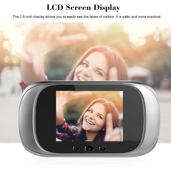 Videocitofono digitale con spioncino per porta, telecamera e campanello, schermo da 2,8 pollici, visione notturna, scatto foto, monitoraggio digitale della porta per la sicurezza domestica