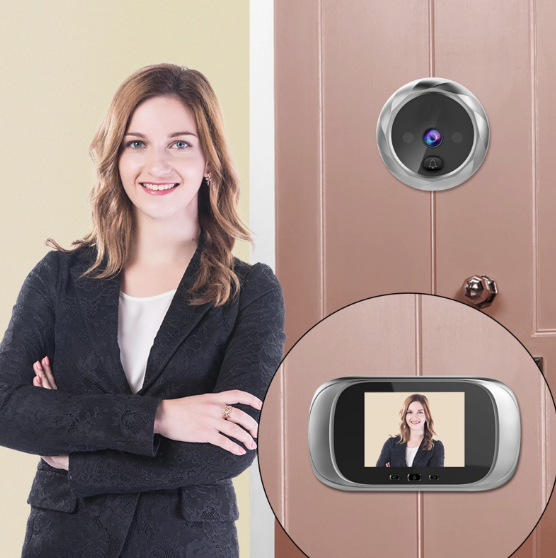 Videocitofono digitale con spioncino per porta, telecamera e campanello, schermo da 2,8 pollici, visione notturna, scatto foto, monitoraggio digitale della porta per la sicurezza domestica