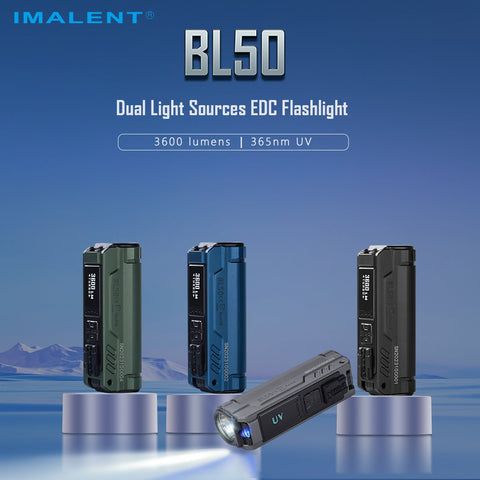 IMALENT BL50 3600 Lumen Torcia EDC Compatta Ricaricabile tramite Type-C con display OLED per avventure all'aperto